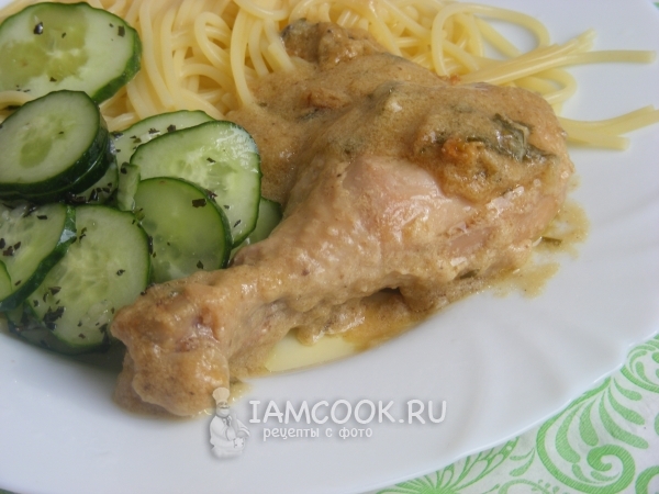 Куриные голени, тушеные в луковом соусе, рецепт с фото