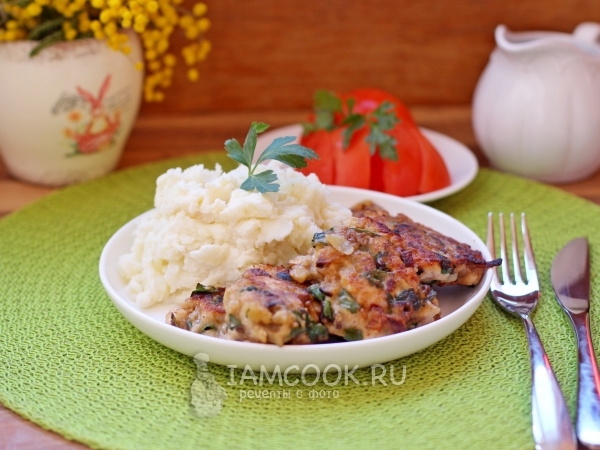 Рубленые курино-грибные котлеты, рецепт с фото