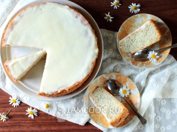 Пирог маковый со сливочной заливкой, рецепт с фото