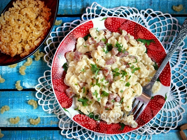 Макароны с ветчиной, рецепт с фото