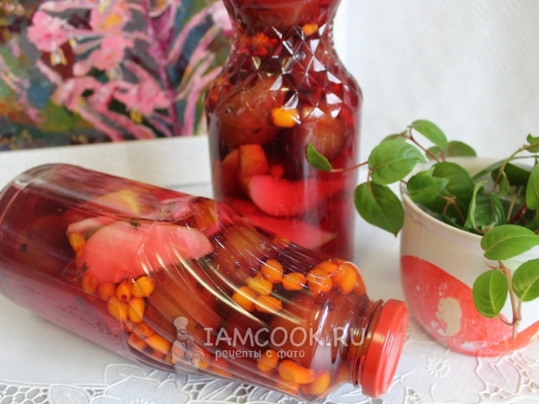 Компот плодово-ягодный на зиму, рецепт с фото