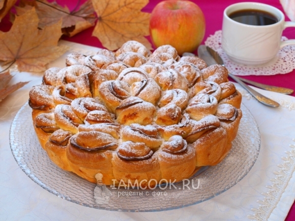 Пирог с яблоками «Хризантема», рецепт с фото