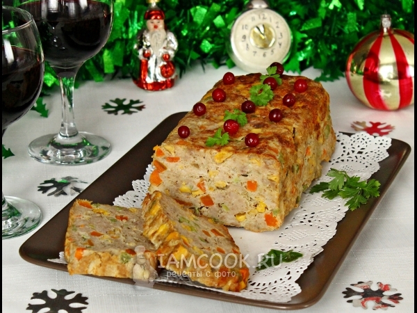 Мясной рулет «Конфетти», рецепт с фото