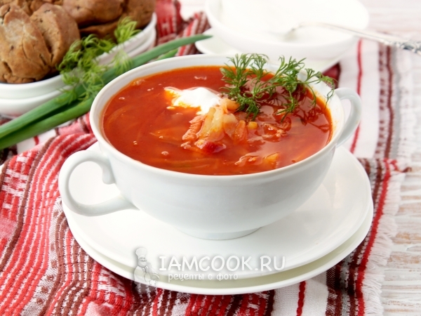 Борщ без мяса, рецепт с фото