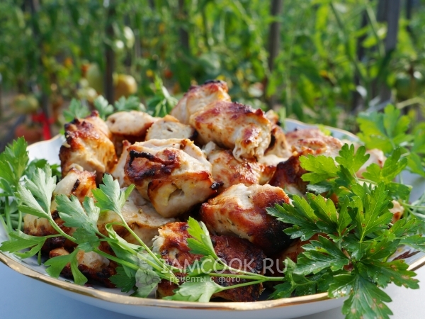 Шашлык из куриной грудки, рецепт с фото