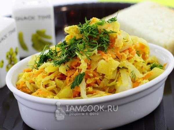 Жареная капуста с яйцом, рецепт с фото