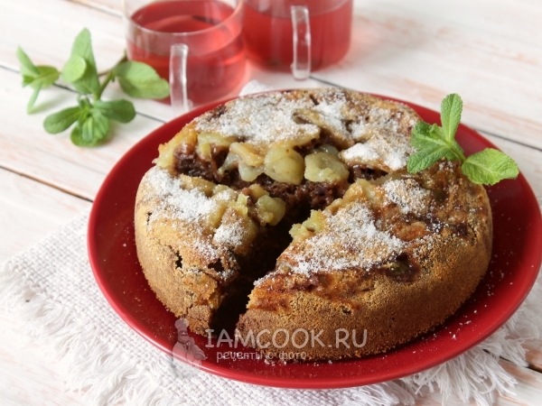 Постная шарлотка с яблоками, рецепт с фото