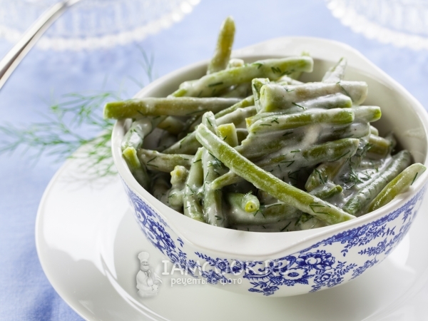 Салат со стручковой фасолью и укропом, рецепт с фото