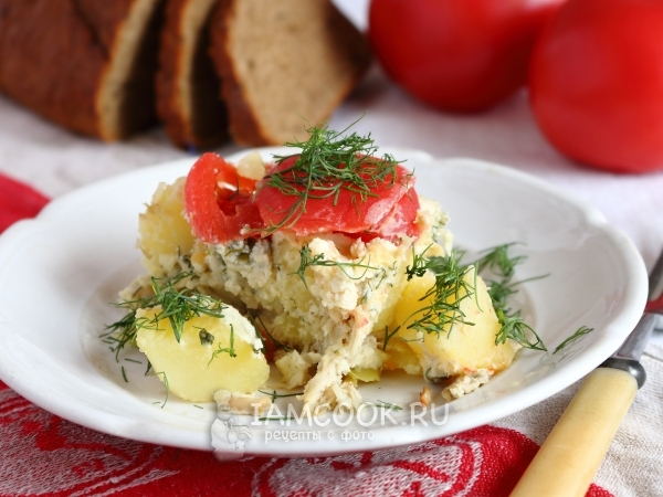 Картофельная запеканка с курицей в мультиварке, рецепт с фото