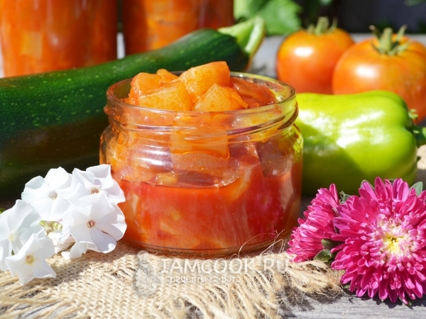 Лечо из кабачков с томатной пастой, рецепт с фото