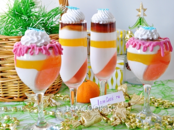 Многоцветное желе, рецепт с фото