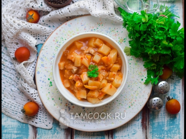 Тушеная картошка как в детском саду, рецепт с фото