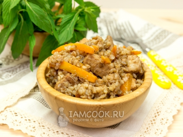 Гречка с мясом в казане, рецепт с фото