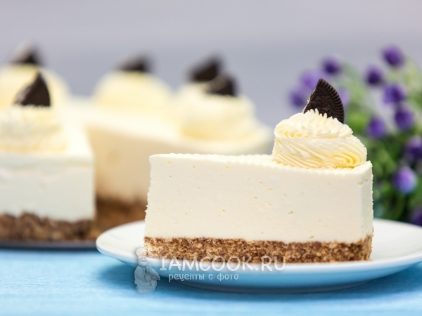 Чизкейк из творога без выпечки с желатином, рецепт с фото