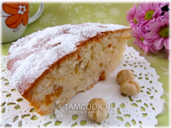 Пирог на ряженке с курагой и орехами, рецепт с фото