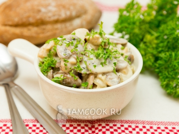 Филе куриное с шампиньонами в сливках, рецепт с фото