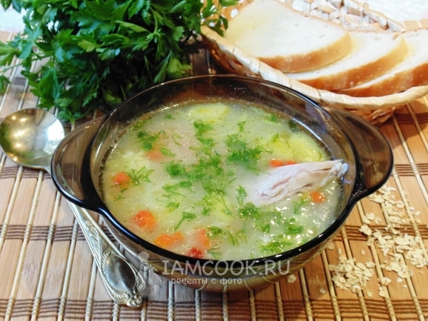 Суп с индейкой и овсяными хлопьями, рецепт с фото