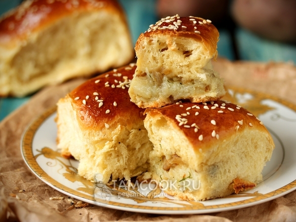 Пирожки печёные с картошкой и шампиньонами, рецепт с фото