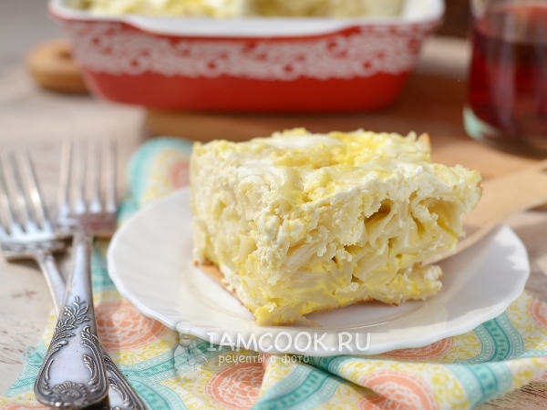 Лапшевник с творогом, рецепт с фото