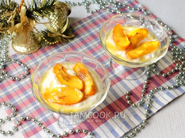 Хурма с медом и творогом, рецепт с фото