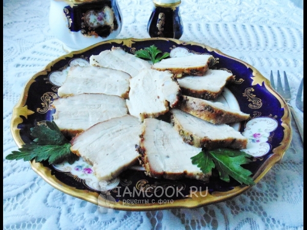 Свиная грудинка запеченная в фольге, рецепт с фото