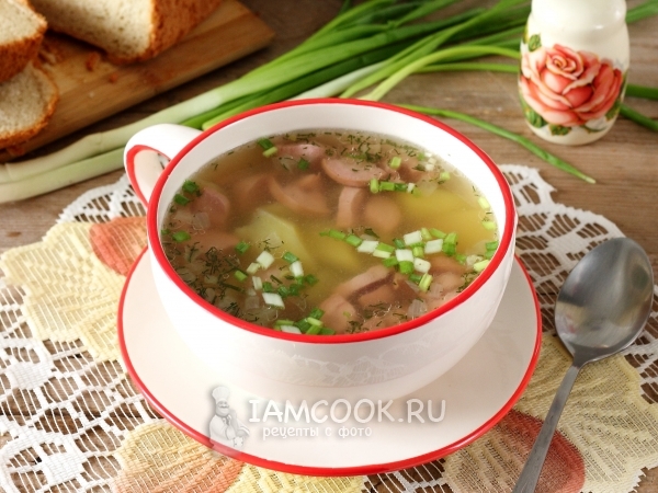 Гороховый суп с сосисками, рецепт с фото