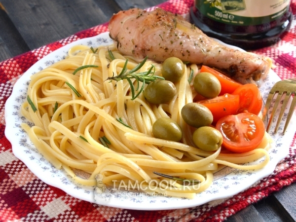 Паста с курицей, рецепт с фото