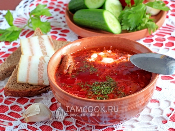 Борщ с говядиной, рецепт с фото