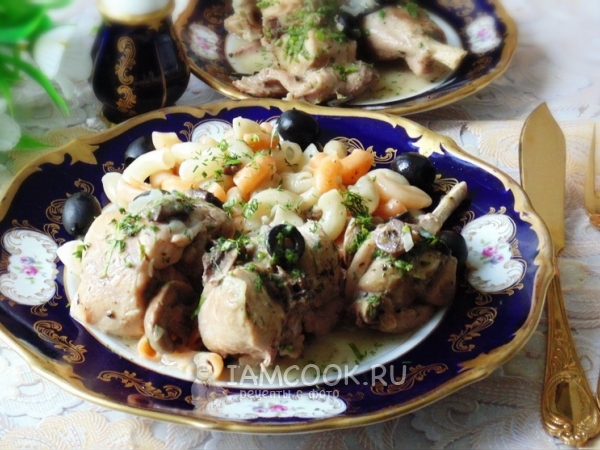 Кролик с грибами в белом вине, рецепт с фото