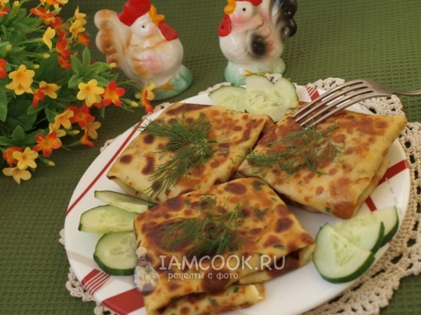 Блины с курицей и сыром, рецепт с фото