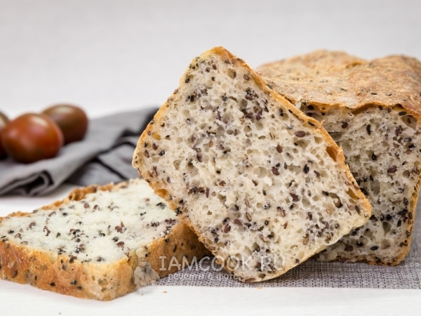 Пшеничный хлеб без замеса, рецепт с фото