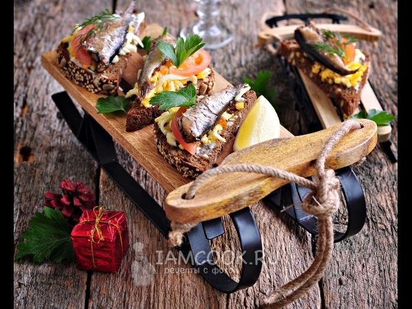 Гренки со шпротами, рецепт с фото