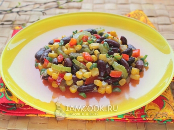 Суккоташ постный (гарнир из фасоли и кукурузы), рецепт с фото