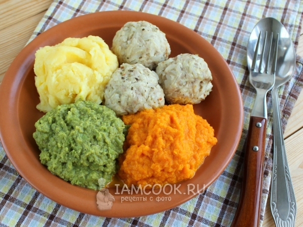 Цветное пюре из овощей, рецепт с фото
