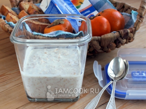 Овсянка в банке с молоком и кефиром, рецепт с фото