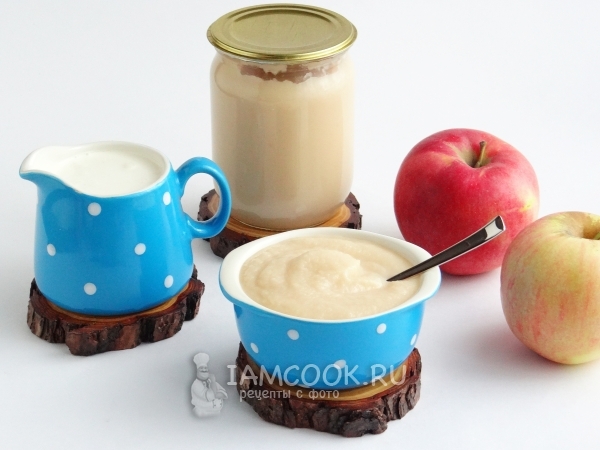 Яблочное пюре со сливками на зиму, рецепт с фото