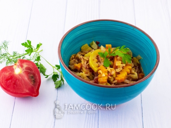 Овощное рагу с кабачками и капустой в мультиварке, рецепт с фото
