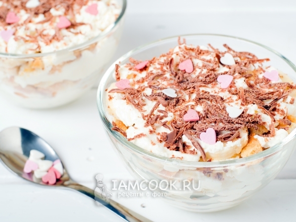 Десерт из печенья и творога без выпечки, рецепт с фото