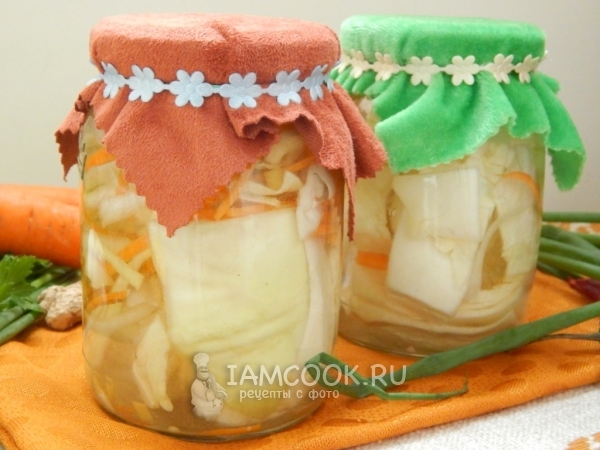 Капуста по-корейски на зиму кусками, рецепт с фото