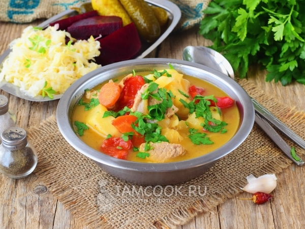 Соус с мясом и картошкой, рецепт с фото