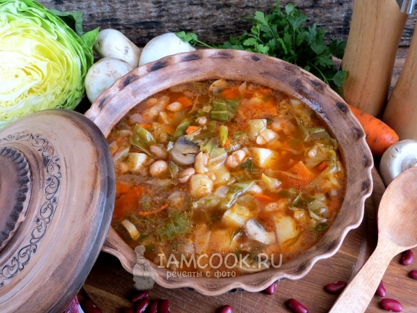 Постные щи с фасолью, рецепт с фото