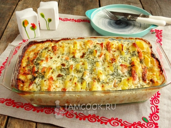 Семга с картошкой в духовке, рецепт с фото