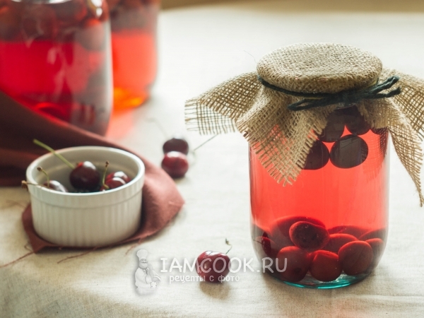 Компот из черешни без стерилизации на зиму, рецепт с фото