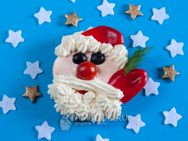 Бутерброд «Дед Мороз», рецепт с фото