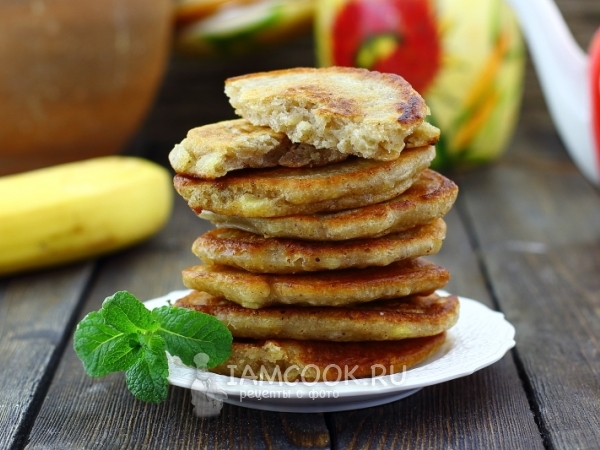 Постные банановые оладьи, рецепт с фото