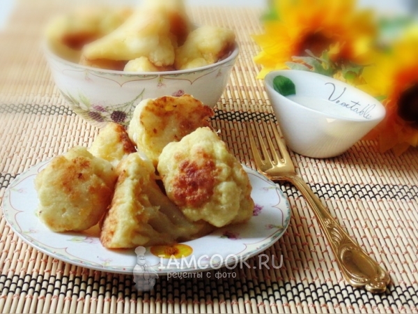 Цветная капуста жареная в муке, рецепт с фото