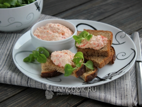 Закуска из творога и перца, рецепт с фото