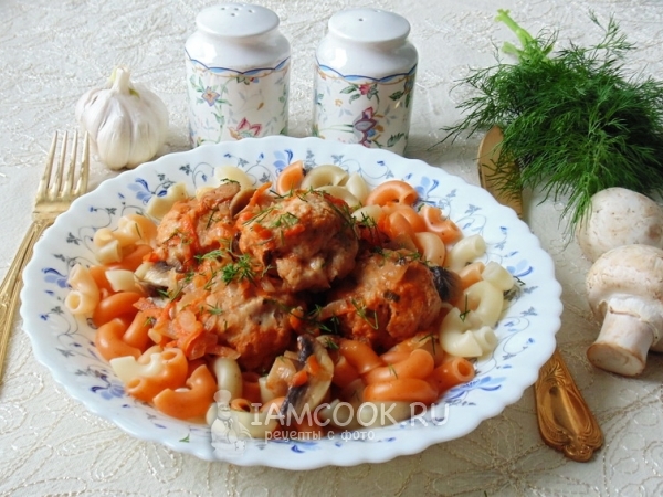 Тефтели в грибном соусе, рецепт с фото