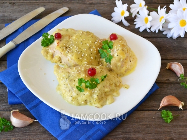 Курица в сливках в духовке, рецепт с фото