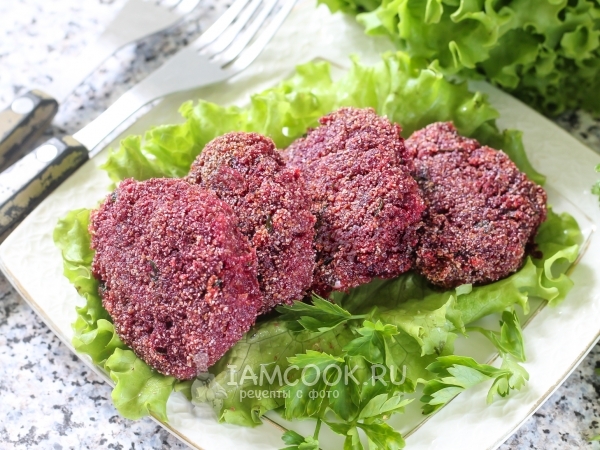 Постные свекольные котлеты, рецепт с фото
